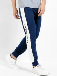 Maniac Men Navy Blue Solid Joggers