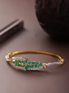 Priyaasi Green Gold-Plated Stone-Studded Handcrafted Bracelet