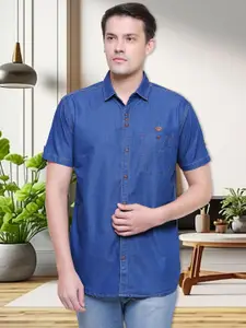 Kuons Avenue Men Blue Smart Slim Fit Solid Casual Shirt