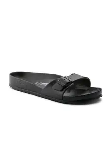 Birkenstock Women Black Solid Lightweight Waterproof Madrid Eva Open Toe Narrow Width Flat