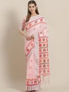 Saree mall Peach-Coloured Printed Saree