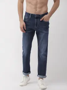 Flying Machine Men Blue DJango Straight Fit Mid-Rise Clean Look Stretchable Jeans