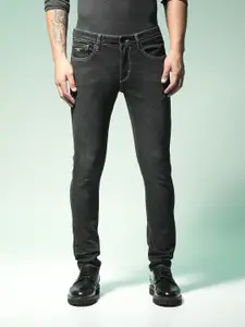 Flying Machine Men Black Jackson Skinny Fit Mid-Rise Clean Look Stretchable Jeans
