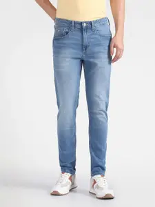 Flying Machine Men Blue Django Straight Fit Mid-Rise Clean Look Stretchable Jeans