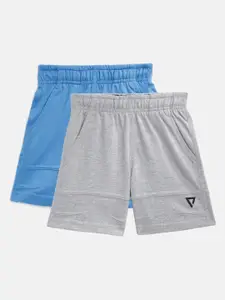Proteens Boys Pack of 2 Solid Regular Fit Shorts