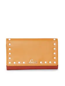 Lavie Astrid Women Red & Orange Colourblocked Three Fold Wallet