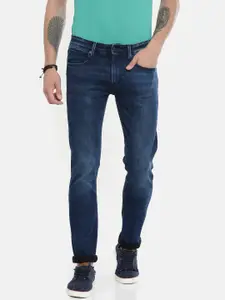 Pepe Jeans Men Blue Norvil Vapour Slim Fit Mid-Rise Clean Look Stretchable Jeans