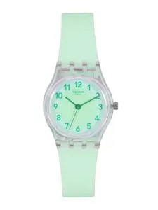 Swatch Women Lime Green Water Resistant Analogue Swiss Made Watch LK397