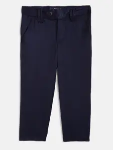 Allen Solly Junior Boys Navy Blue Regular Fit Solid Trousers