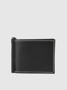 Hidesign Men Black Solid Leather Money Clip