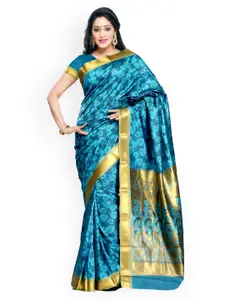 Varkala Silk Sarees Turquoise Blue Jacquard Kanchipuram Art Silk Traditional Saree