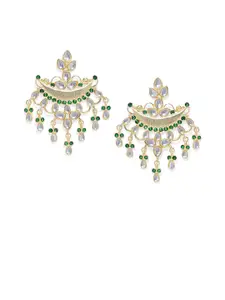 AccessHer Gold-Toned & White Enamelled Classic Chandbalis