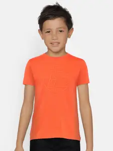 Pepe Jeans Boys Orange Printed Round Neck T-shirt