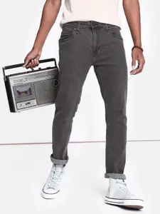 Roadster Men Charcoal Grey Skinny Fit Mid-Rise Clean Look Stretchable Jeans