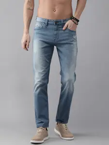 Roadster Men Blue Slim Fit Mid-Rise Mildly Distressed Stretchable Reduced Water Jeans