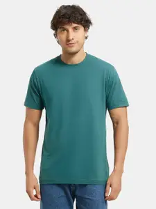 Jockey Men Green Solid Round Neck T-shirt