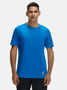 Jockey Men Blue Solid Round Neck T-shirt