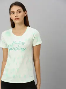 Pepe Jeans Women Sea Green Dyed Round Neck T-shirt