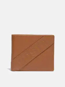 Roadster Men Tan Brown Solid Leather Two Fold Wallet