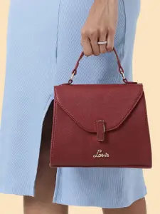 Lavie Gypsy Women Red Solid Structured Flap Satchel Handbag