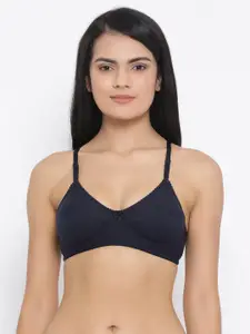 Clovia Navy Blue Solid Non-Wired Non Padded Everyday Bra BR0227E0832B