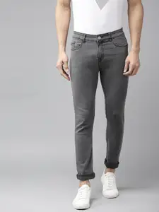 Hubberholme Men Charcoal Grey Slim Fit Mid-Rise Clean Look Jeans