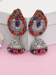 Rubans Silver-Plated Hancrafted Classic Jhumkas