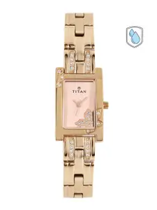 Titan Women Rose Gold-Toned Dial Watch 9716WM01J