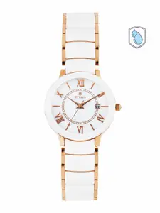 Titan Women Pearly White Dial Watch 95016WD02J