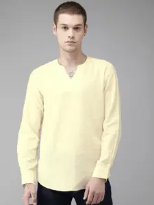 Bene Kleed Men Yellow Regular Fit Solid Casual Shirt
