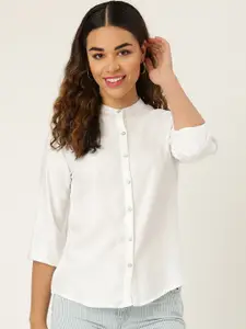 Style Quotient Women White Smart Regular Fit Solid Formal Shirt