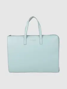Caprese Women Blue Solid Laptop Bag