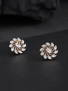 Carlton London Gold-Plated Contemporary CZ-Studs