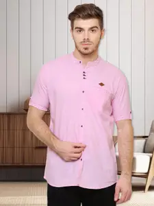 Kuons Avenue Men Pink Smart Slim Fit Solid Casual Shirt
