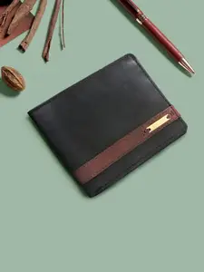 Hidesign Men Black Solid Two Fold Leather Wallet