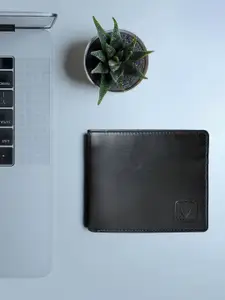 Hidesign Men Black Solid Two Fold Leather Wallet