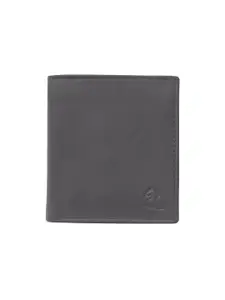 Kara Men Dark Brown Leather Solid Two Fold Wallet