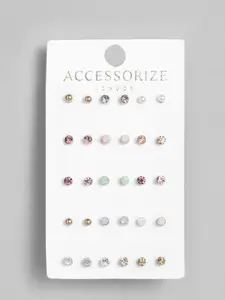 Accessorize Set of 15 Multicoloured Circular Studs