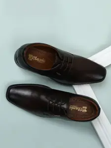 Red Chief Men Brown Solid Leather Formal Derbys