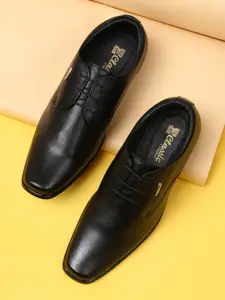 Red Chief Men Black Solid Leather Formal Derbys