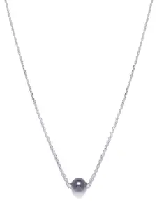 Clara 92.5 Sterling Silver Gunmetal-Toned Rhodium-Plated Pearl Necklace