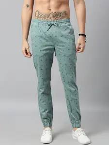 Roadster Men Green & Black Printed Joggers