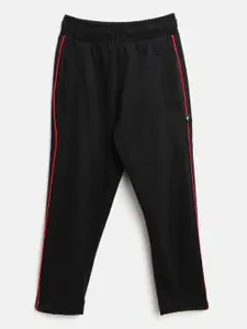 PROTEENS Boys Black Solid Track Pants