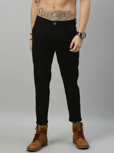 Roadster Men Black Tapered Fit Cropped Sustainable Chinos