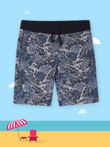 U.S. Polo Assn. Kids Boys Navy Blue Printed Regular Fit Regular Shorts