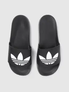 ADIDAS Originals Men Black & White Adilette Lite Printed Sustainable Sliders