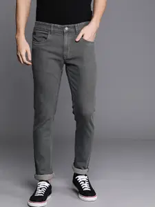 WROGN Men Grey Slim Fit Mid-Rise Clean Look Stretchable Jeans