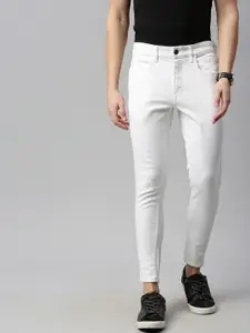 WROGN Men White Skinny Fit Mid-Rise Clean Look Stretchable Jeans