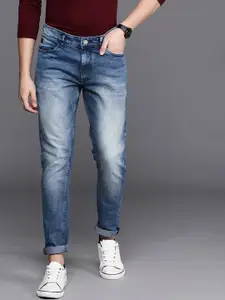 WROGN Men Blue Skinny Fit Mid-Rise Clean Look Stretchable Jeans