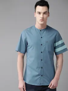 Hubberholme Men Blue Regular Fit Solid Casual Shirt